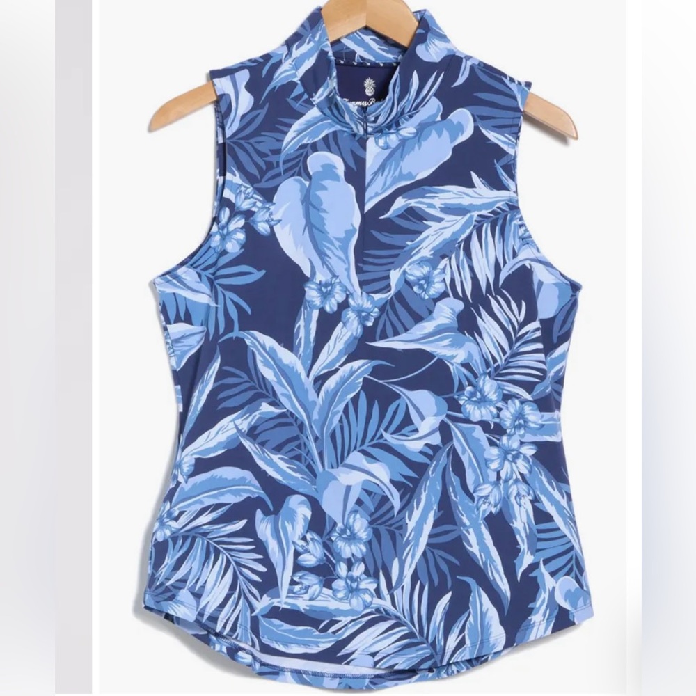Tommy Bahama Aubrey Gulf Shore Gardens Zippered Mock Tank